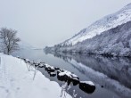 Crafnant lake on a snowy winters day