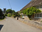 Quiet lane leading to the historic village church Quiet lane leading to the historic village church