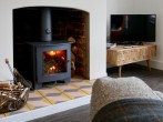 The wood burner adds a romantic ambience The wood burner adds a romantic ambience