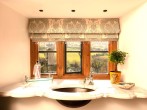 Beautiful bespoke marble surfaces in the Nell Gwyn en-suite Beautiful bespoke marble surfaces in the Nell Gwyn en-suite
